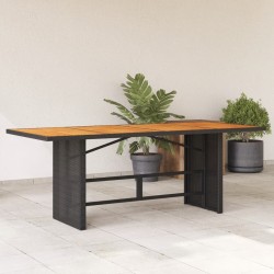 Table de jardin avec dessus en bois d'acacia noir 190x80x74 cm 