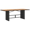Table de jardin avec dessus en bois d'acacia noir 190x80x74 cm 