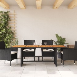 Table de jardin avec dessus en bois d'acacia noir 190x80x74 cm 