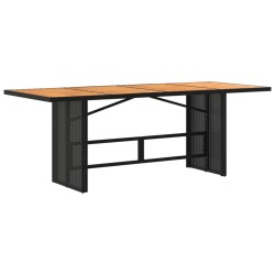 Table de jardin avec dessus en bois d'acacia noir 190x80x74 cm 