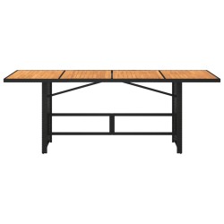 Table de jardin avec dessus en bois d'acacia noir 190x80x74 cm 