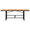Table de jardin avec dessus en bois d'acacia noir 190x80x74 cm 