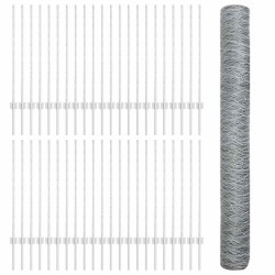 Poteaux de clôture 22 pcs U-Channel 100 cm Acier galvanisé 