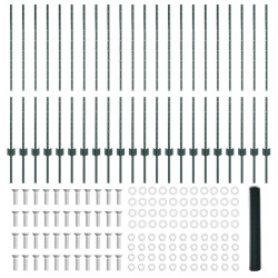 poteaux de clôture 11 pcs U-Channel vert 120 cm acier 