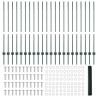 poteaux de clôture 11 pcs U-Channel vert 120 cm acier 