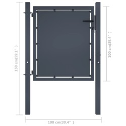Portail de jardin Acier 100 x 100 cm Anthracite 