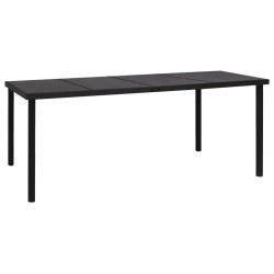 Table de jardin 190x90x74 cm Noir Acier 