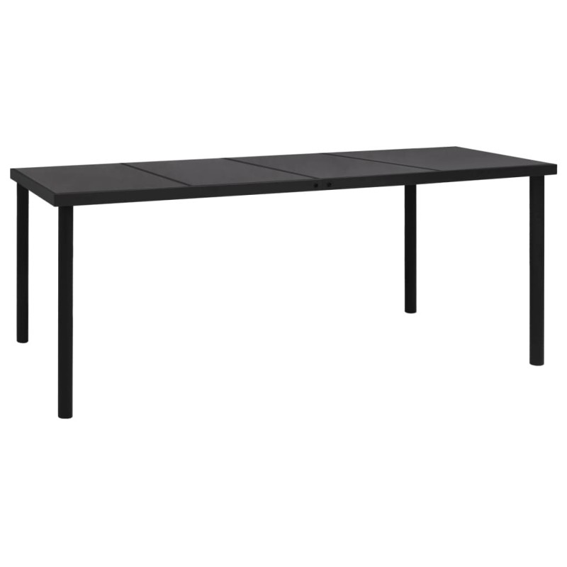 Table de jardin 190x90x74 cm Noir Acier 