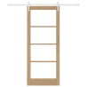 Porte coulissante avec kit de quincaillerie 83x202 cm bois massif de pin 