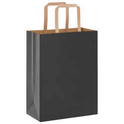 Sacs en papier 250 pcs avec poignées noir 21x11x28 cm 
