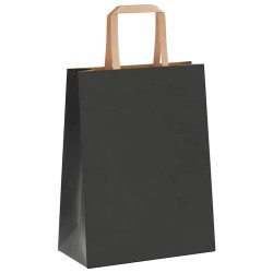 Sacs en papier 250 pcs avec poignées noir 21x11x28 cm 