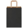 Sacs en papier 250 pcs avec poignées noir 21x11x28 cm 