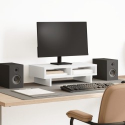 Support de moniteur blanc 50x27x15 cm bois d'ingénierie 