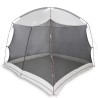 Tente de camping avec moustiquaire et porte grise pour 6 personnes, imperméable. 
