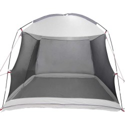 Tente de camping avec moustiquaire et porte grise pour 6 personnes, imperméable. 