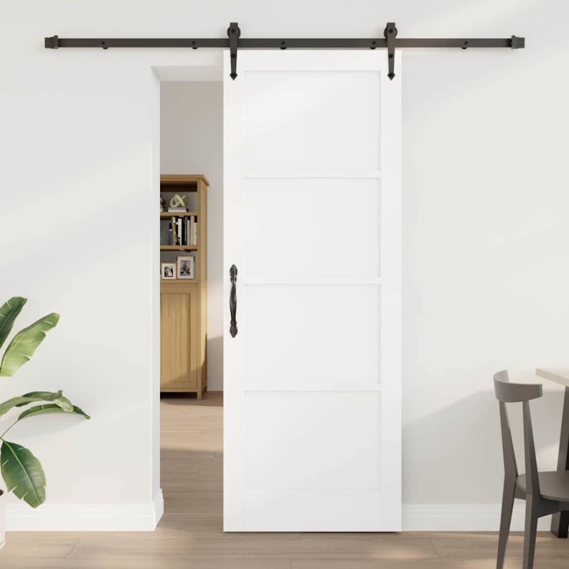Porte coulissante avec quincaillerie 'ORKDAL', en pin blanc massif 