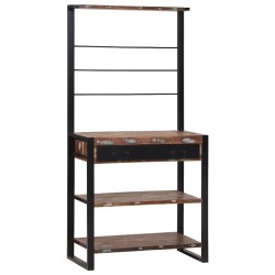 Rack de Cuisine Multicolore 80x40x160 cm Bois Solide Récupéré 