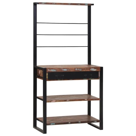 Rack de Cuisine Multicolore 80x40x160 cm Bois Solide Récupéré 