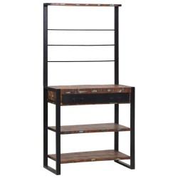 Rack de Cuisine Multicolore 80x40x160 cm Bois Solide Récupéré 