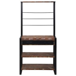 Rack de Cuisine Multicolore 80x40x160 cm Bois Solide Récupéré 