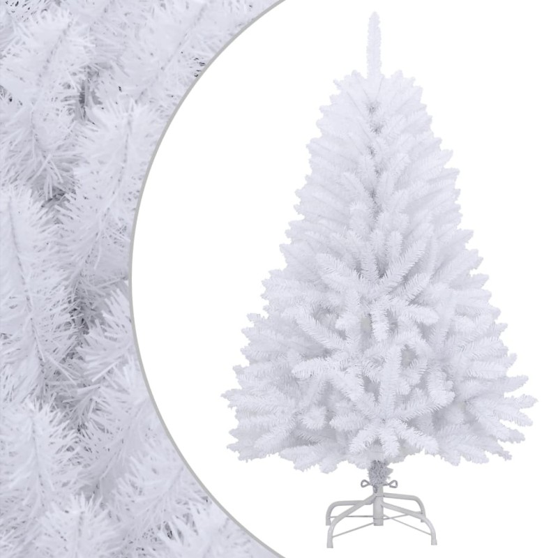 Sapin de Noël artificiel à charnières avec support blanc 150 cm 