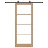 Porte coulissante avec kit 'ORKDAL'en bois massif et verre 
