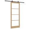 Porte coulissante avec kit 'ORKDAL'en bois massif et verre 