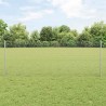 Clôture en fil soudé avec 5 poteaux en U Argent 0.8x10 m Acier 