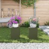 Supports de Plantes d'extérieur Pilier 2 pcs Olive Verte 24x24x35 cm Acier 