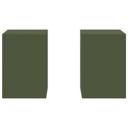 Supports de Plantes d'extérieur Pilier 2 pcs Olive Verte 24x24x35 cm Acier 