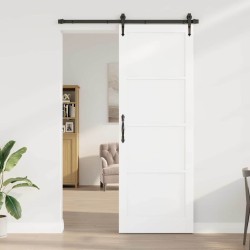porte coulissante avec matériel 'ORKDAL'en pin massif blanc 