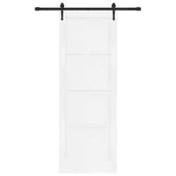 porte coulissante avec matériel 'ORKDAL'en pin massif blanc 