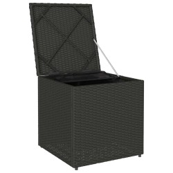 Coffre de rangement Noir 50x50x50 cm en Poly Rattan 