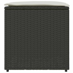 Coffre de rangement Noir 50x50x50 cm en Poly Rattan 