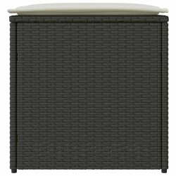 Coffre de rangement Noir 50x50x50 cm en Poly Rattan 