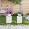 Supports de Plantes Extérieurs Pillar 2 pcs Blanc 24x24x35 cm Acier 