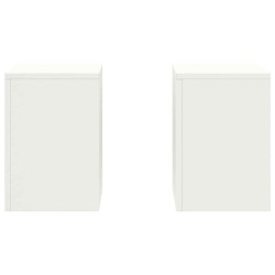 Supports de Plantes Extérieurs Pillar 2 pcs Blanc 24x24x35 cm Acier 