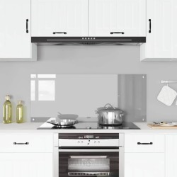 Plan de Cuisine Gris Clair 120x50x0,6 cm en Verre Trempé 