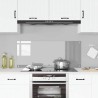 Plan de Cuisine Gris Clair 120x50x0,6 cm en Verre Trempé 