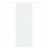 Porte Coulissante avec Set de Quincaillerie Blanche 78x202 cm Bois Massif de Pin 