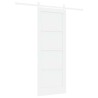 Porte Coulissante avec Set de Quincaillerie Blanche 78x202 cm Bois Massif de Pin 