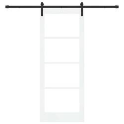 Ensemble de Porte Coulissante 'ORKDAL'Blanc 83x211 cm 