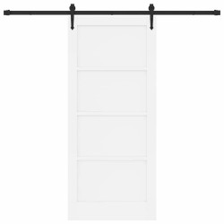 Porte coulissante avec matériel 'ORKDAL'en pin blanc massif 