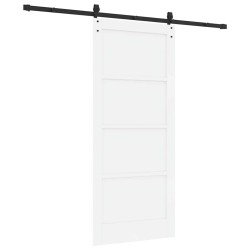 Porte coulissante avec matériel 'ORKDAL'en pin blanc massif 