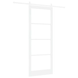 Porte coulissante avec kit matériel 'ORKDAL'Bois massif blanc et verre 