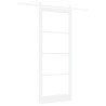 Porte coulissante avec kit matériel 'ORKDAL'Bois massif blanc et verre 