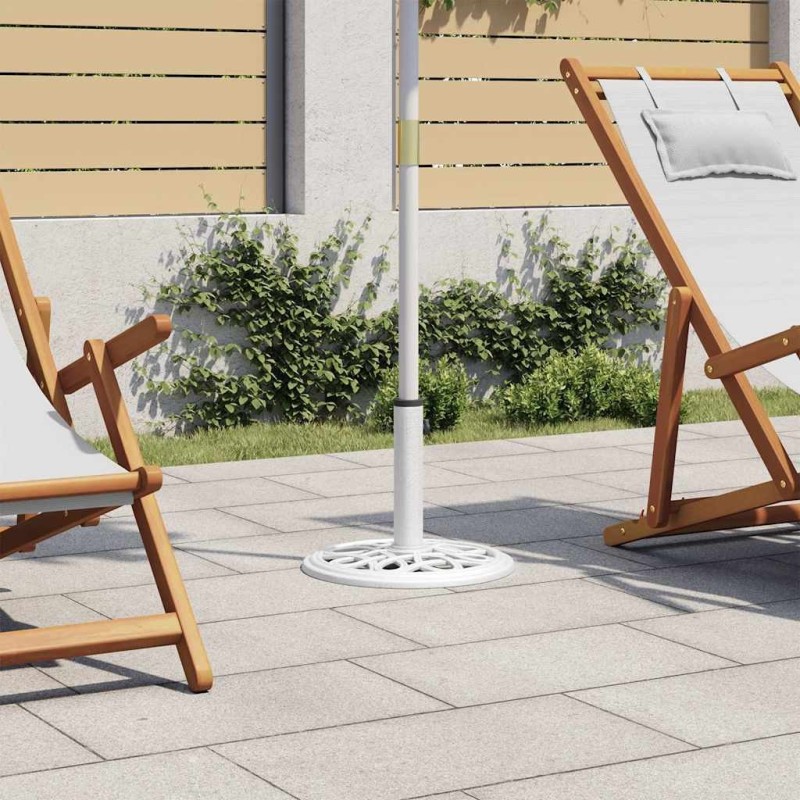 Socle de parasol Blanc 40x40x32 cm Fonte 