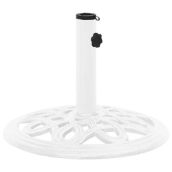 Socle de parasol Blanc 40x40x32 cm Fonte 