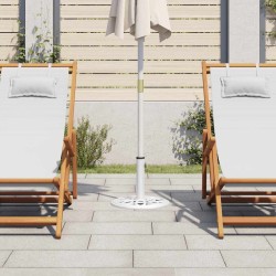 Socle de parasol Blanc 40x40x32 cm Fonte 