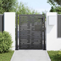 Porte de Jardin Noir 105 x 150 cm Acier peint par poudre 